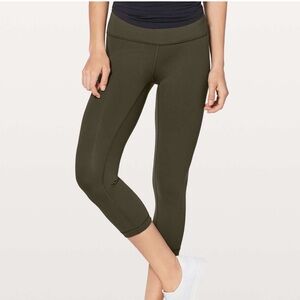 Lululemon Wunder Under Crop Hi-Rise Full-On Luxtreme Leggings Dark olive 6